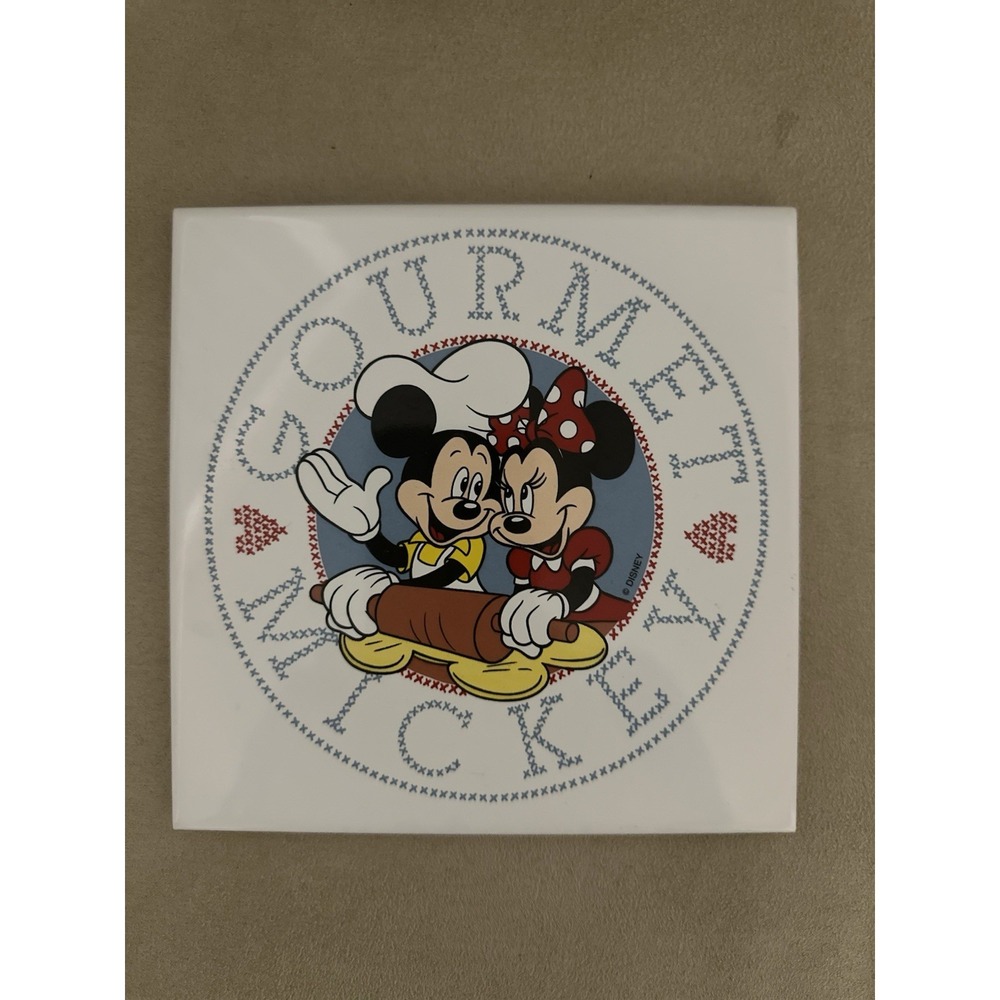 Vintage Disney Mickey & Minnie‎ Mouse Trivette Tile Trivet Wall Decor Ceramic